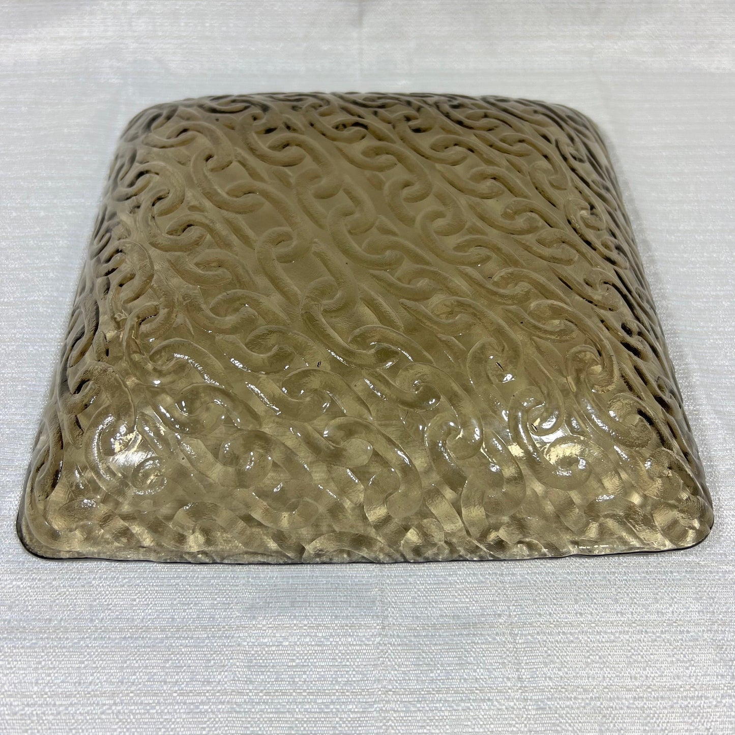 vintage chain link glass dish