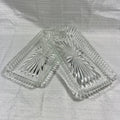 Set of Two Pressed Glass Starburst Pattern Relish Dishes/Trinket Dishes