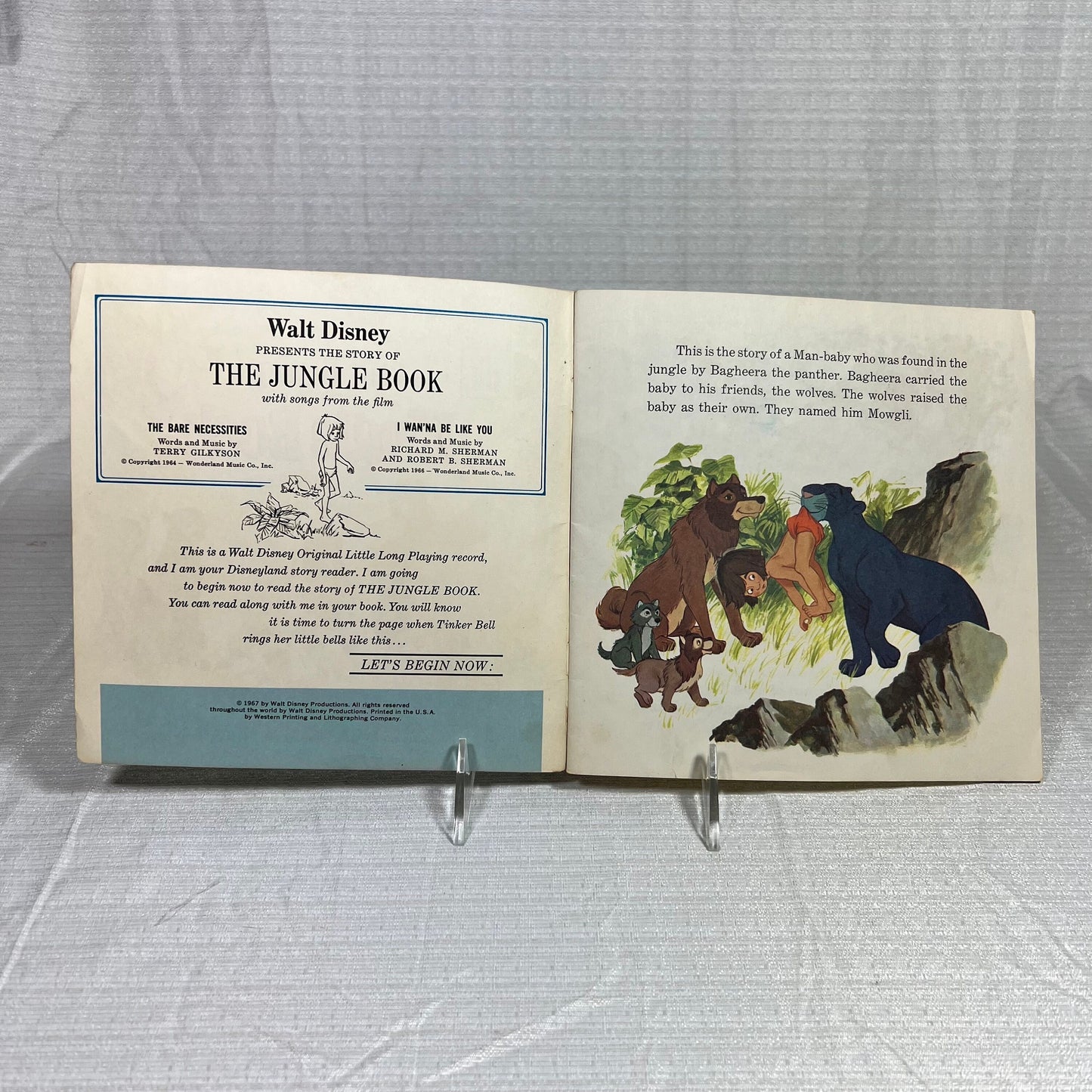 Walt Disney Presents The Jungle Book See Hear Read Record and Book - BOOK ONLY, no record