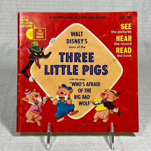 Walt Disney's Story of Three Little Pigs See Hear Read record and book set - BOOK ONLY, no record