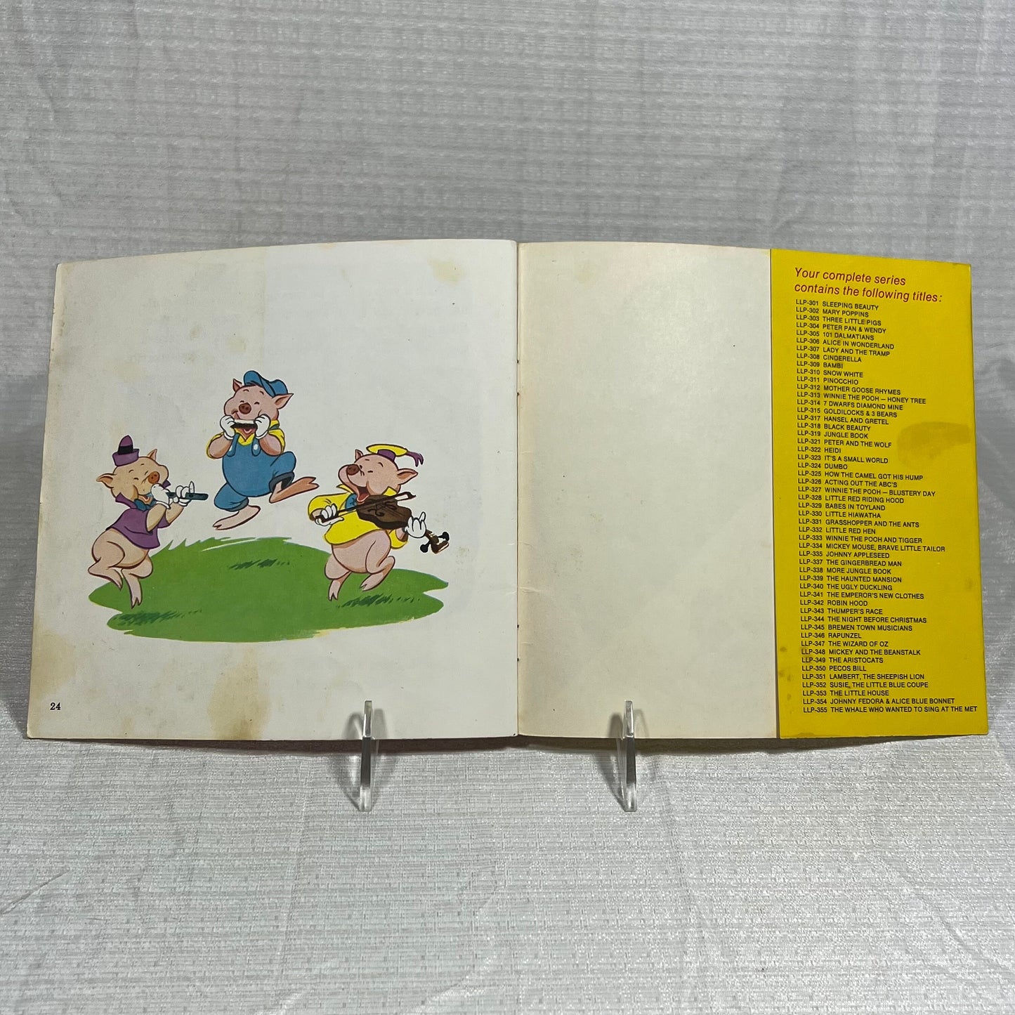 Walt Disney's Story of Three Little Pigs See Hear Read record and book set - BOOK ONLY, no record