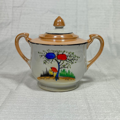 Vintage Japanese Lustreware Sugar Bowl with Lid