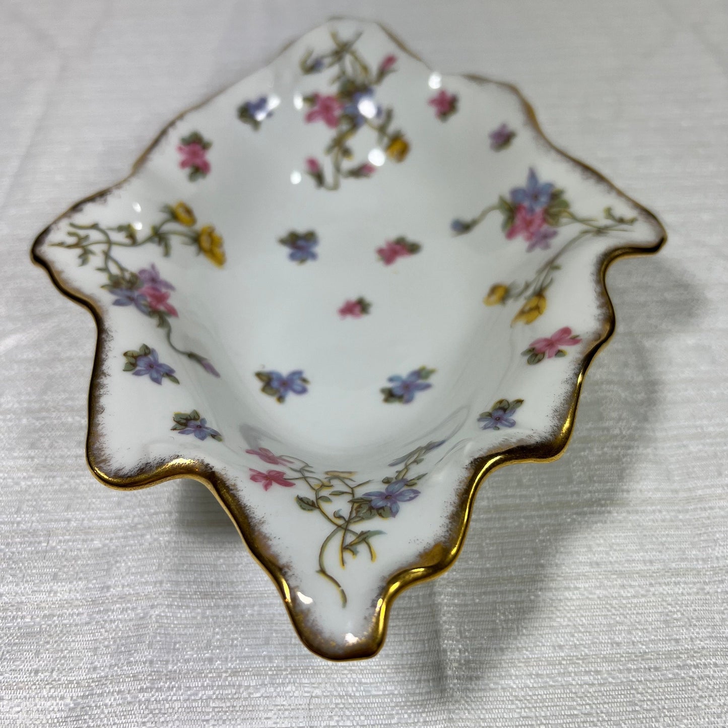 Limoges France Violet Pompadour Trinket Dish