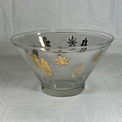 Libbey Frosted Golden Foliage Chip Bowl - vintage