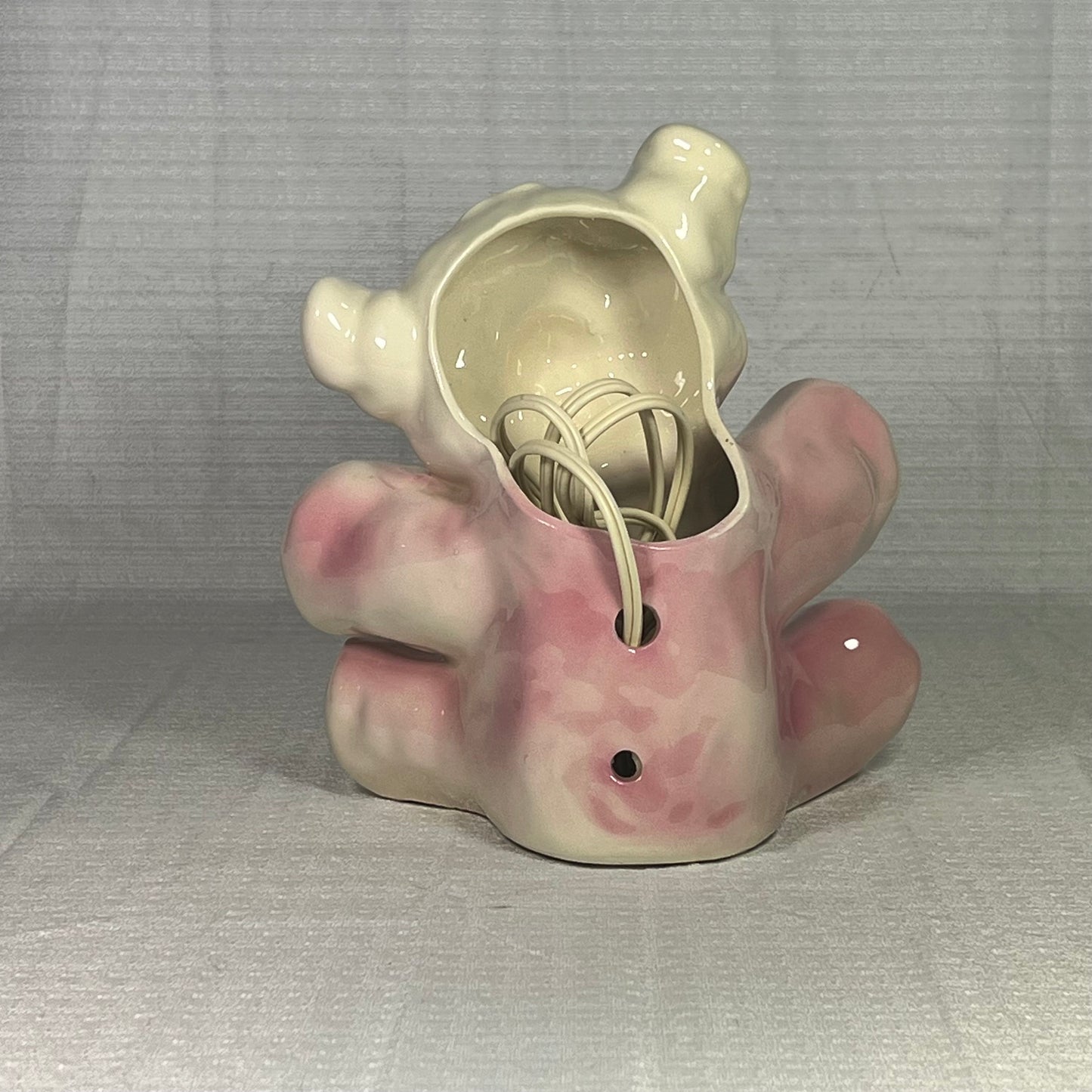 1950s Vintage Morton Pink Teddy Bear Ceramic Nightlight