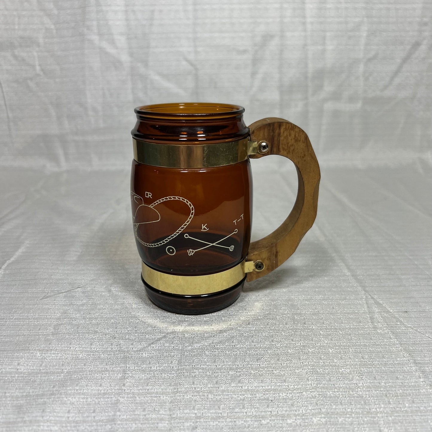 Siestaware Brown Cowboy Western Wood Handled Mug