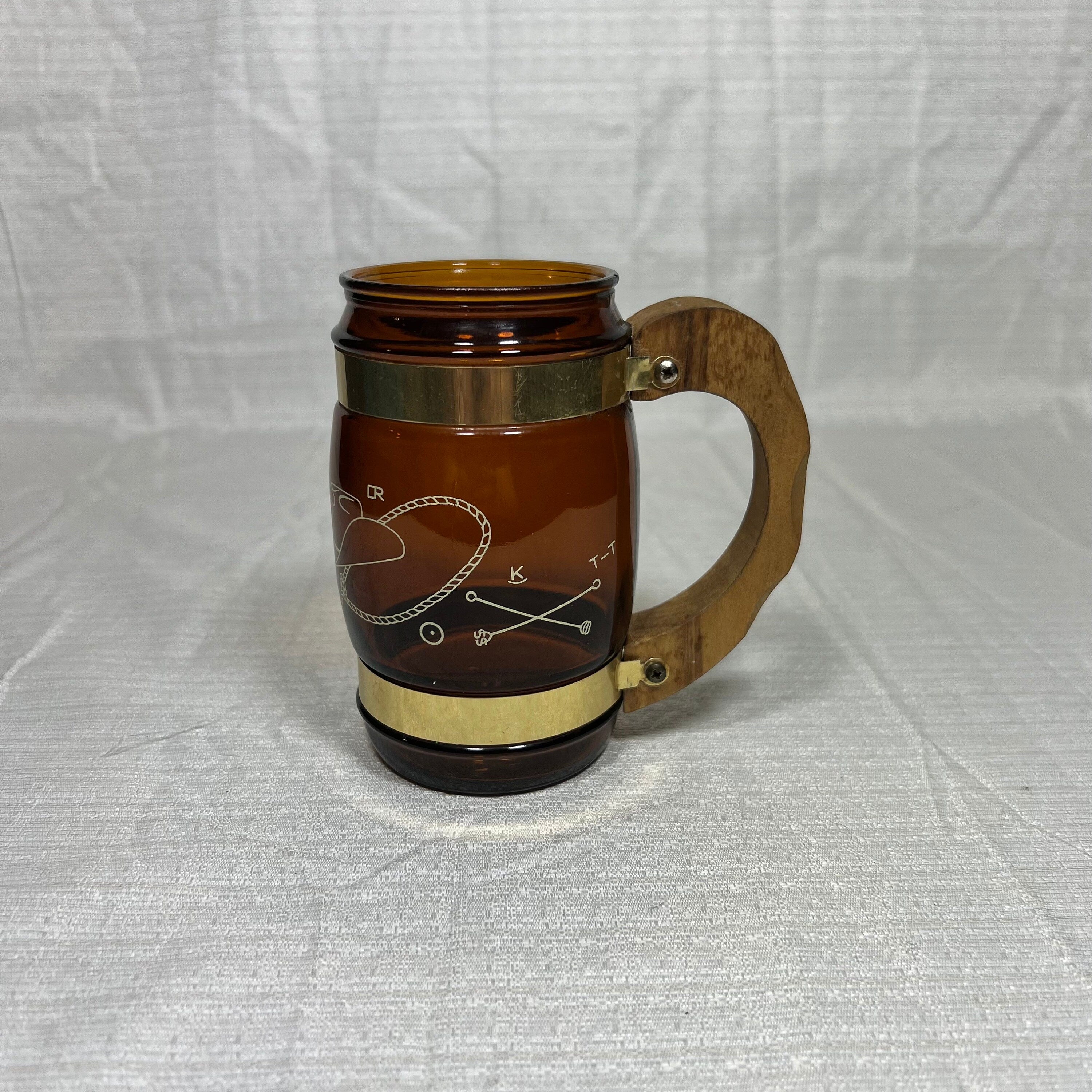 Siestaware Brown Cowboy Western Wood Handled Mug