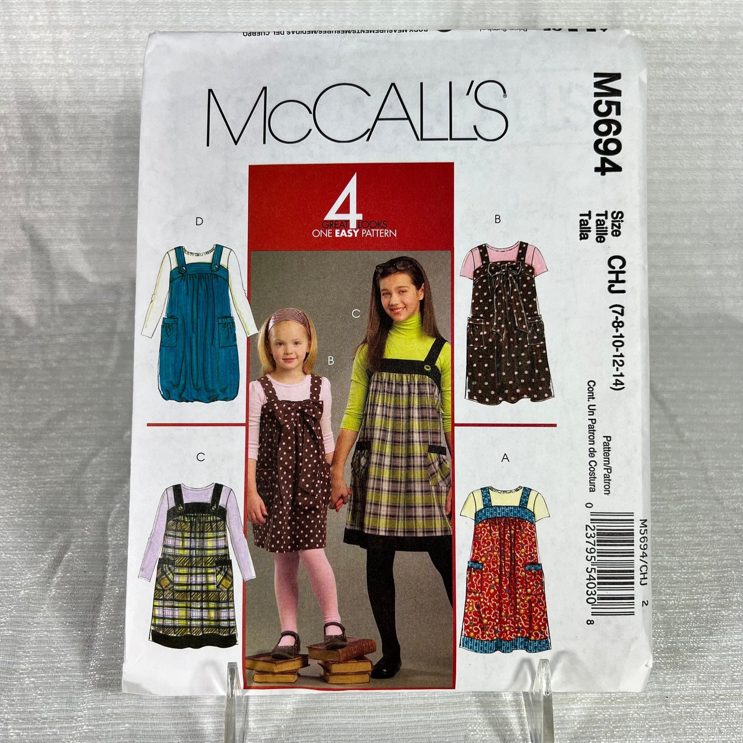 McCall's M5694 Sewing Pattern CHJ 7, 8, 10, 12, 14 - cut, all sizes available