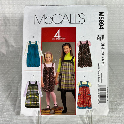 McCall's M5694 Sewing Pattern CHJ 7, 8, 10, 12, 14 - cut, all sizes available