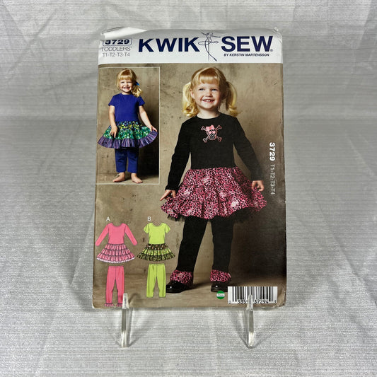 Kwik Sew 3729 Sewing Pattern Toddlers T1, T2, T3, T4 - sealed, uncut