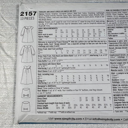 Simplicity 2157 Sewing Pattern BB 4, 5, 6, 7, 8 - uncut