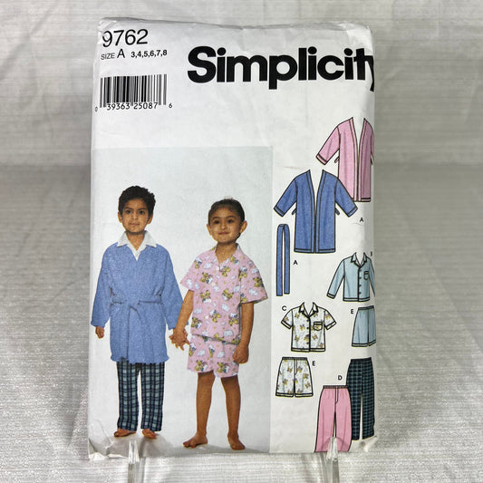 Simplicity 9762 Sewing Pattern size A 3, 4, 5, 6, 7 - cut to a size 7, smaller sizes also able to be used