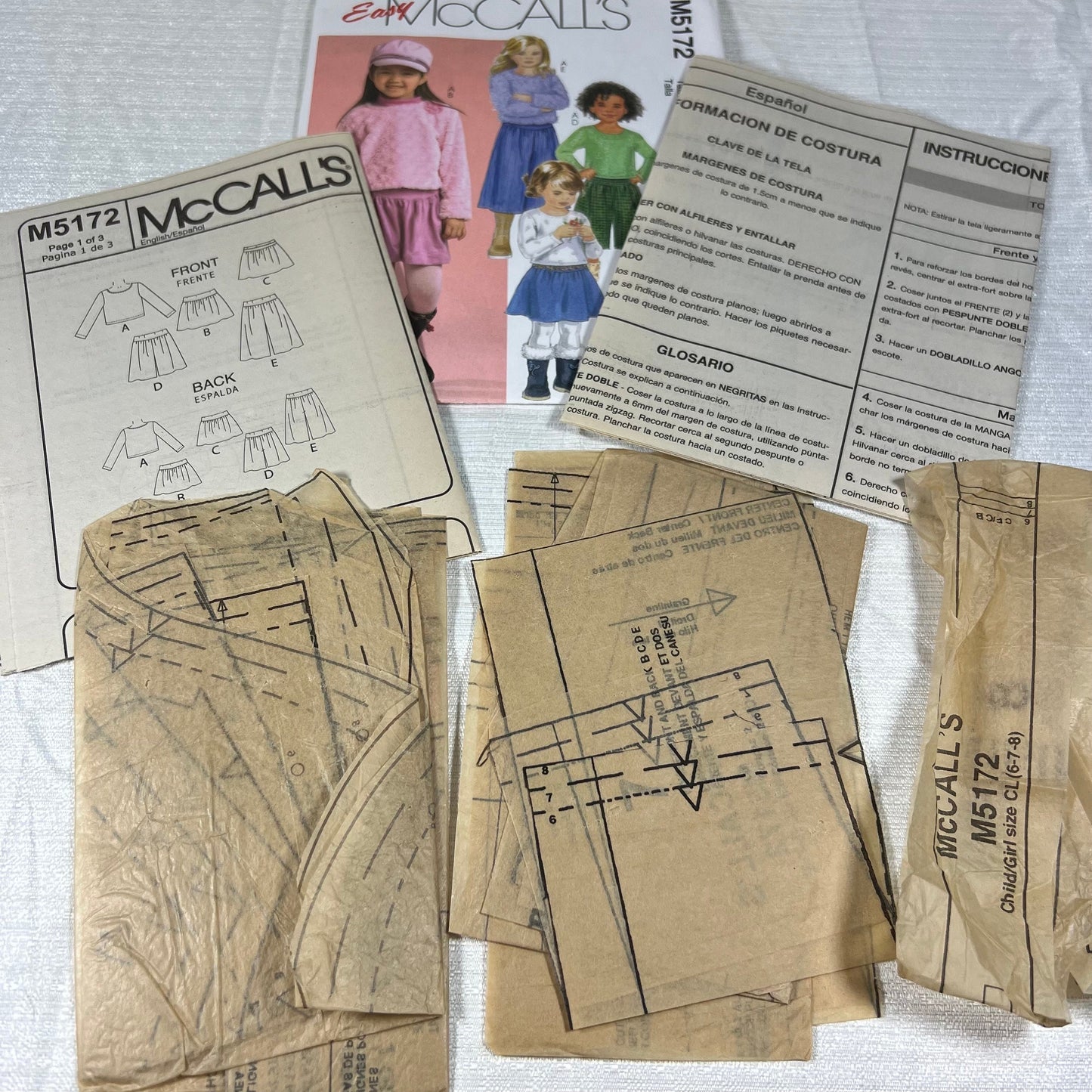 McCall's M5172 Sewing Pattern CL 6, 7, 8 - cut to a size 8, but all sizes available