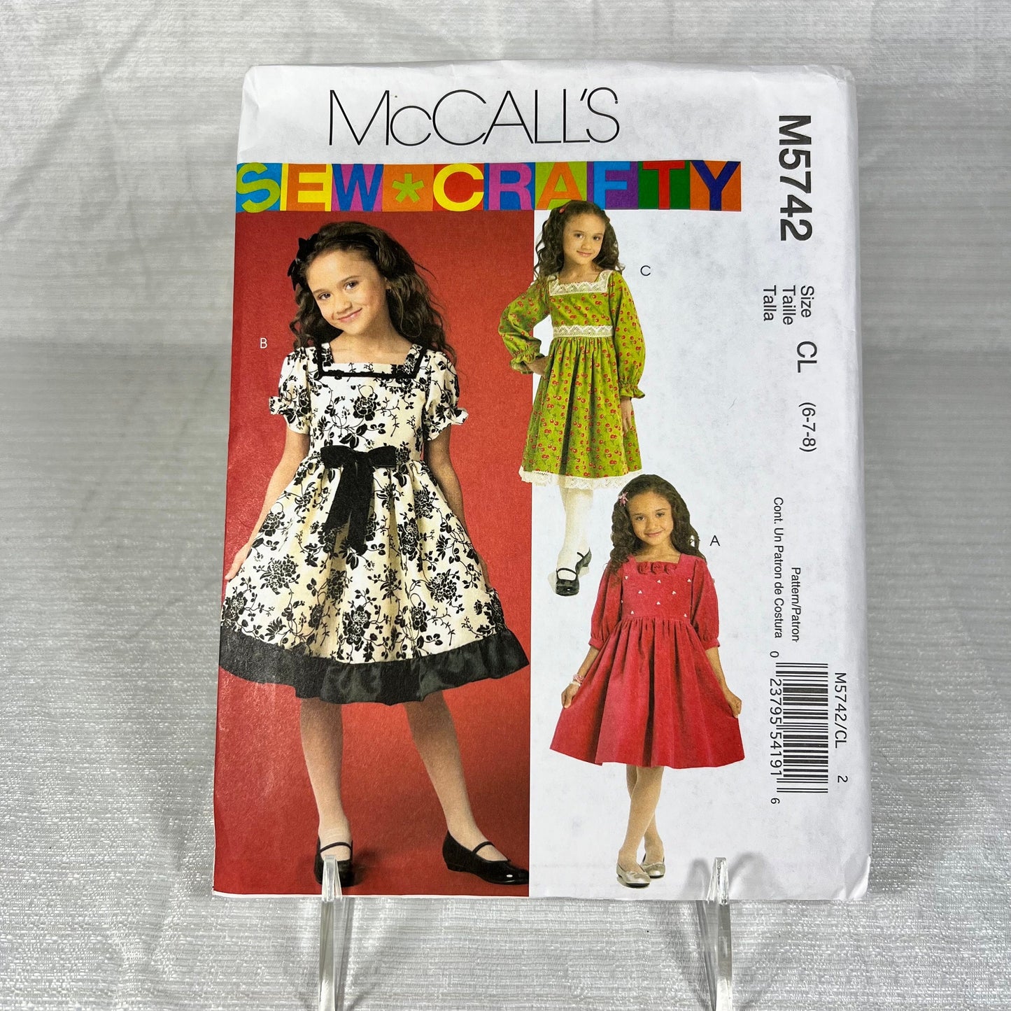 McCall's M5742 Sewing Pattern CL 6, 7, 8 - cut, but all sizes available (#2)