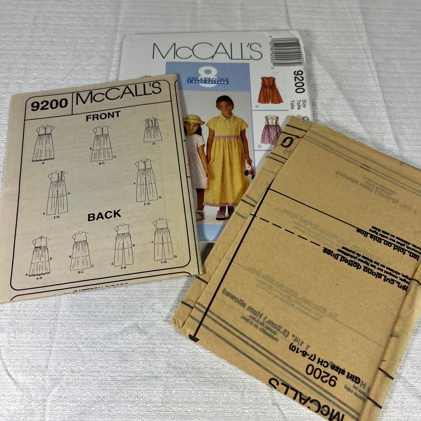 McCall's 9200 Sewing Pattern CH 7, 8, 10 - uncut