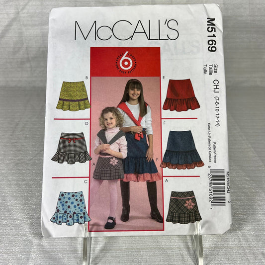 McCall's M5169 Sewing Pattern CHJ 7, 8, 10, 12, 14 - cut, but all sizes available (#2)