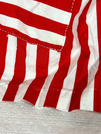 Vintage Red and White Striped Handmade Apron