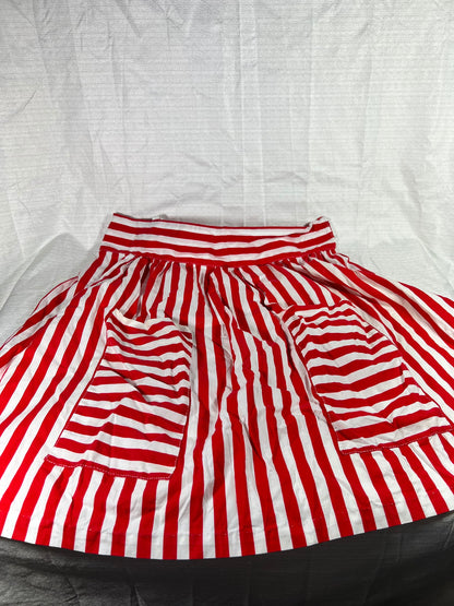 Vintage Red and White Striped Handmade Apron