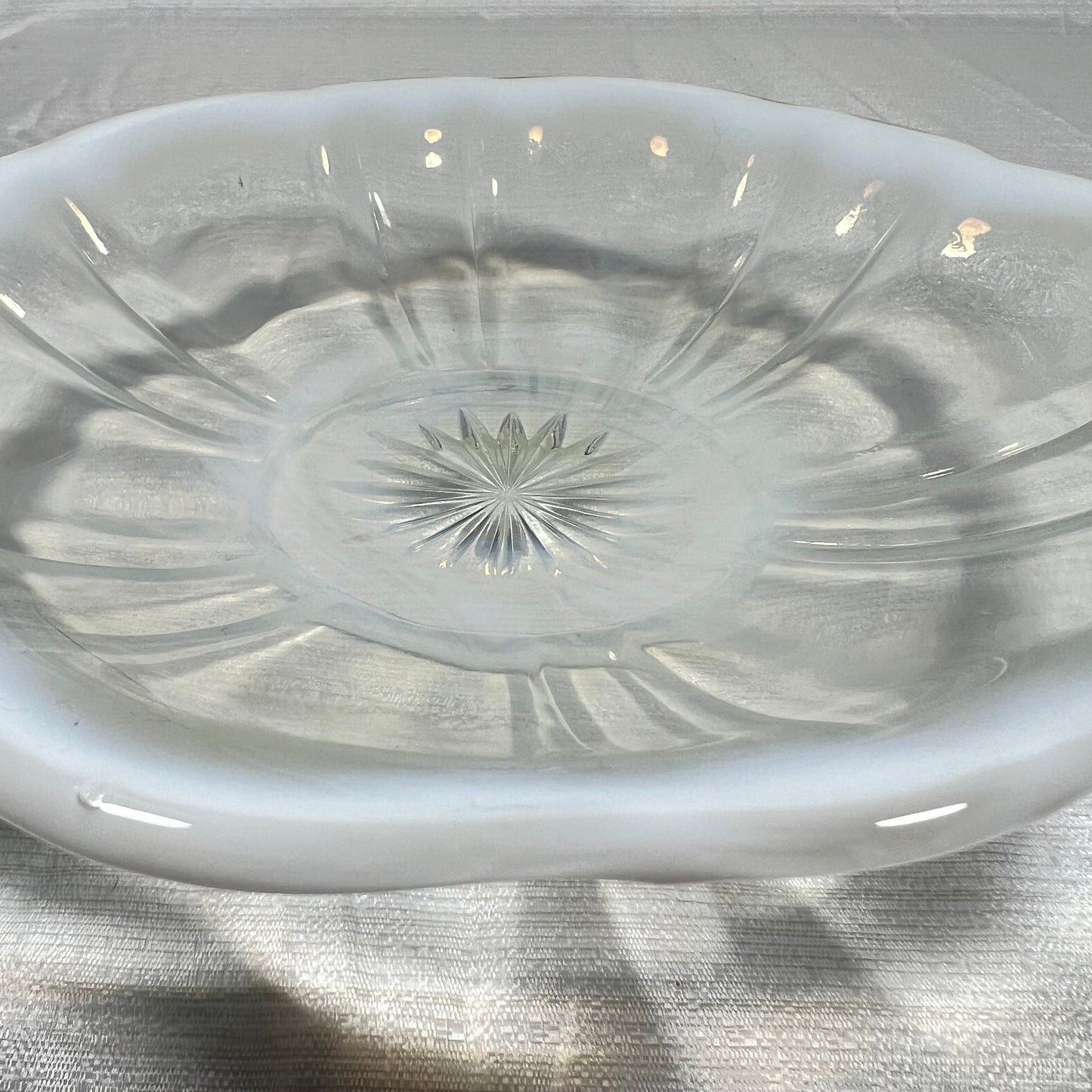 Vintage Opalescent Flower Shaped Bowl