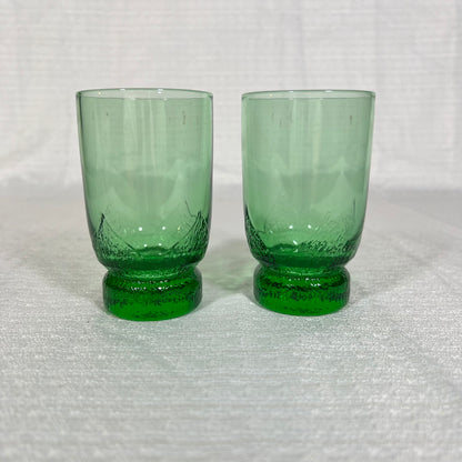 Set of 2 MCM Floral Pedastal Juice Glasses