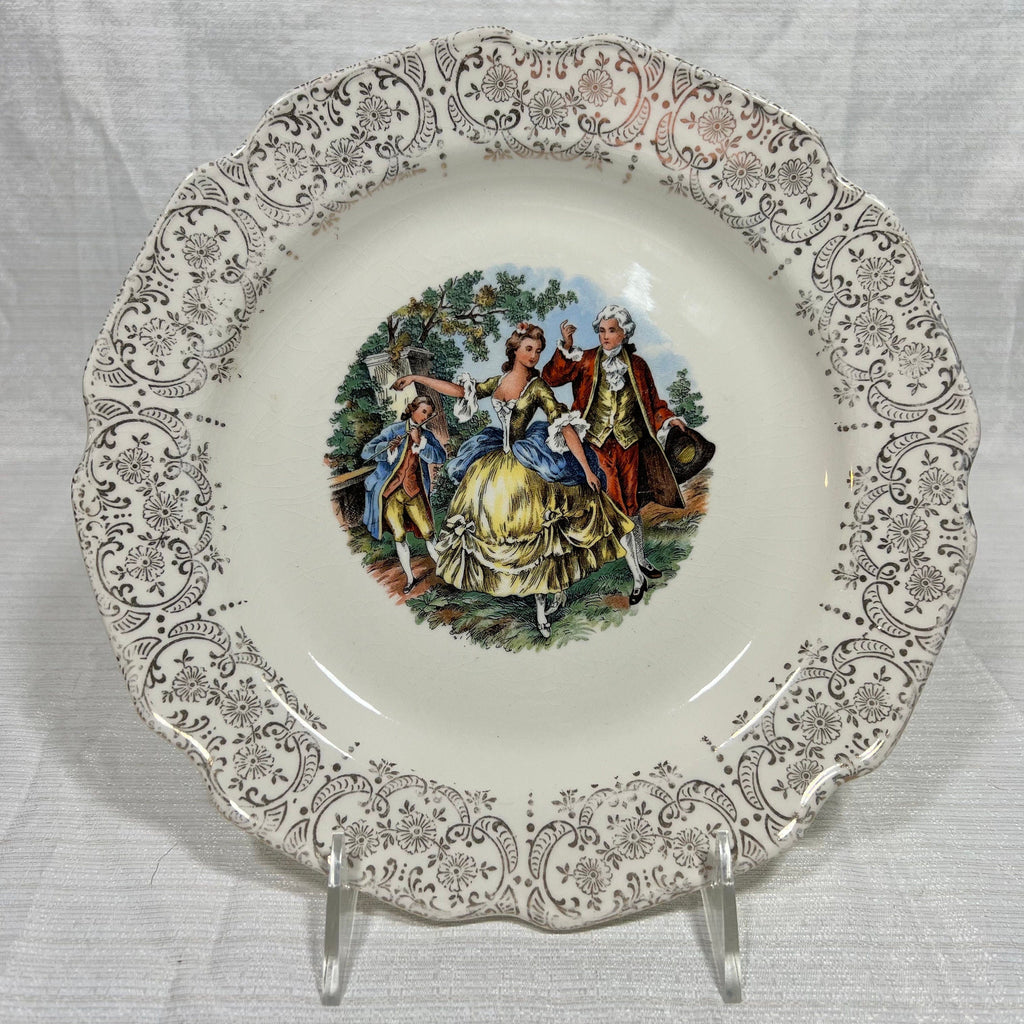 Vintage Sabin Warranted 22k Gold Chantilly Luncheon Plate #2 - some wear and crazing