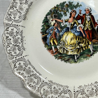 Vintage Sabin Warranted 22k Gold Chantilly Luncheon Plate #2 - some wear and crazing