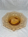 Amber Etched Glass Console Bowl