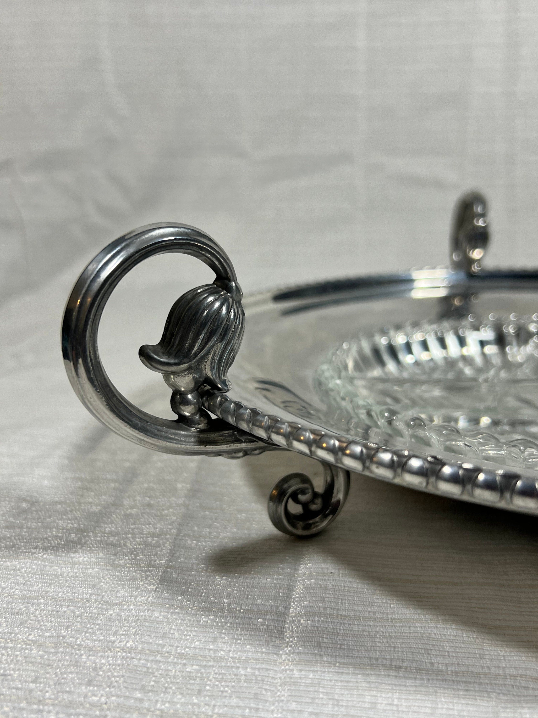 Wrought Farberware Tulip Tray with Divided Nut Dish