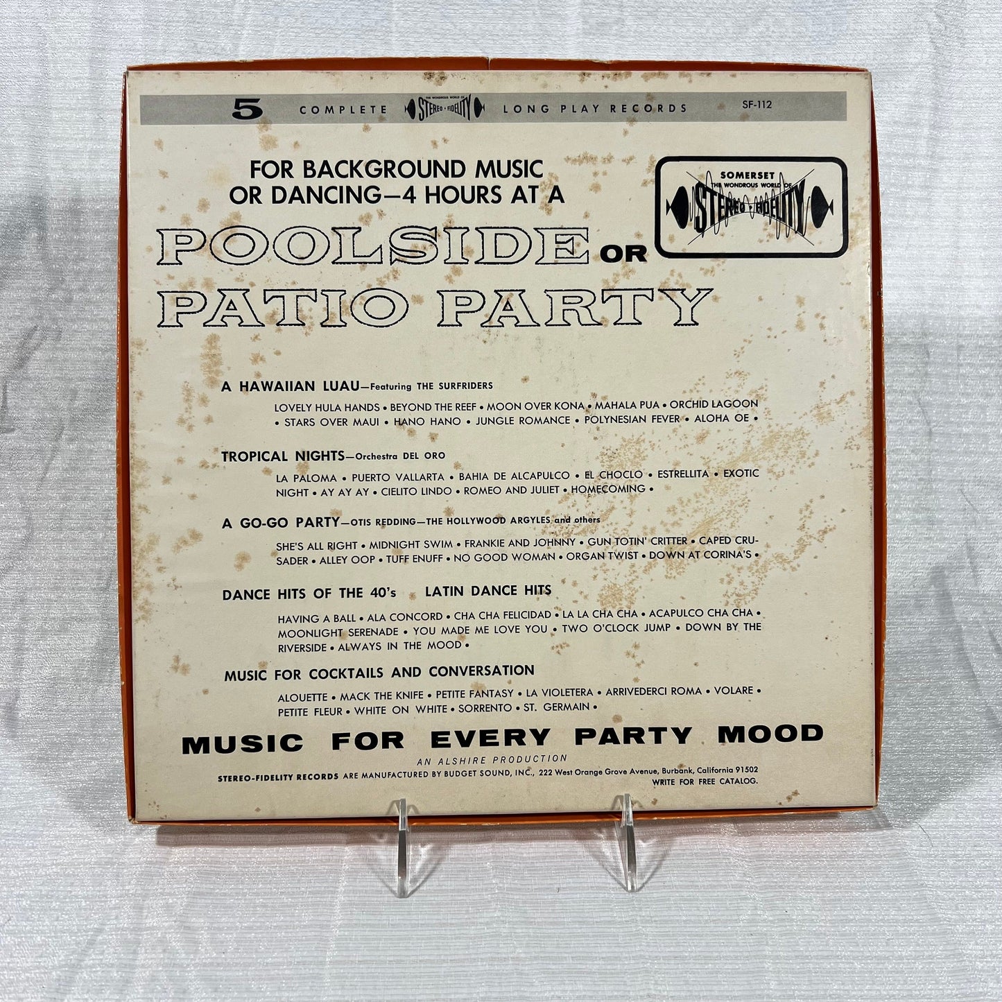 Stereo-Fidelity Music for a poolside or patio party record set