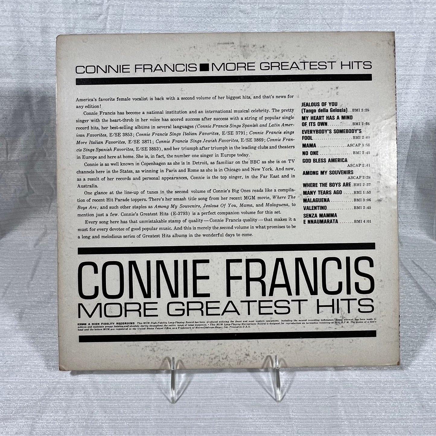 More greatest hits Connie Francis Record