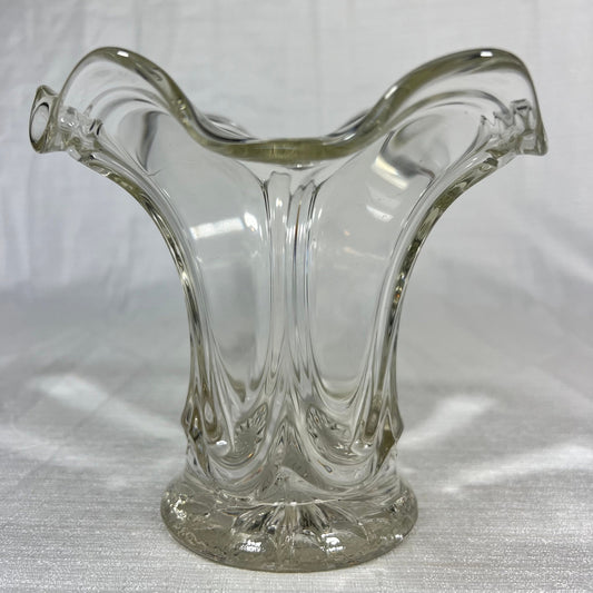 Vintage Heisey Glass Swung/Ruffled Crystal Vase