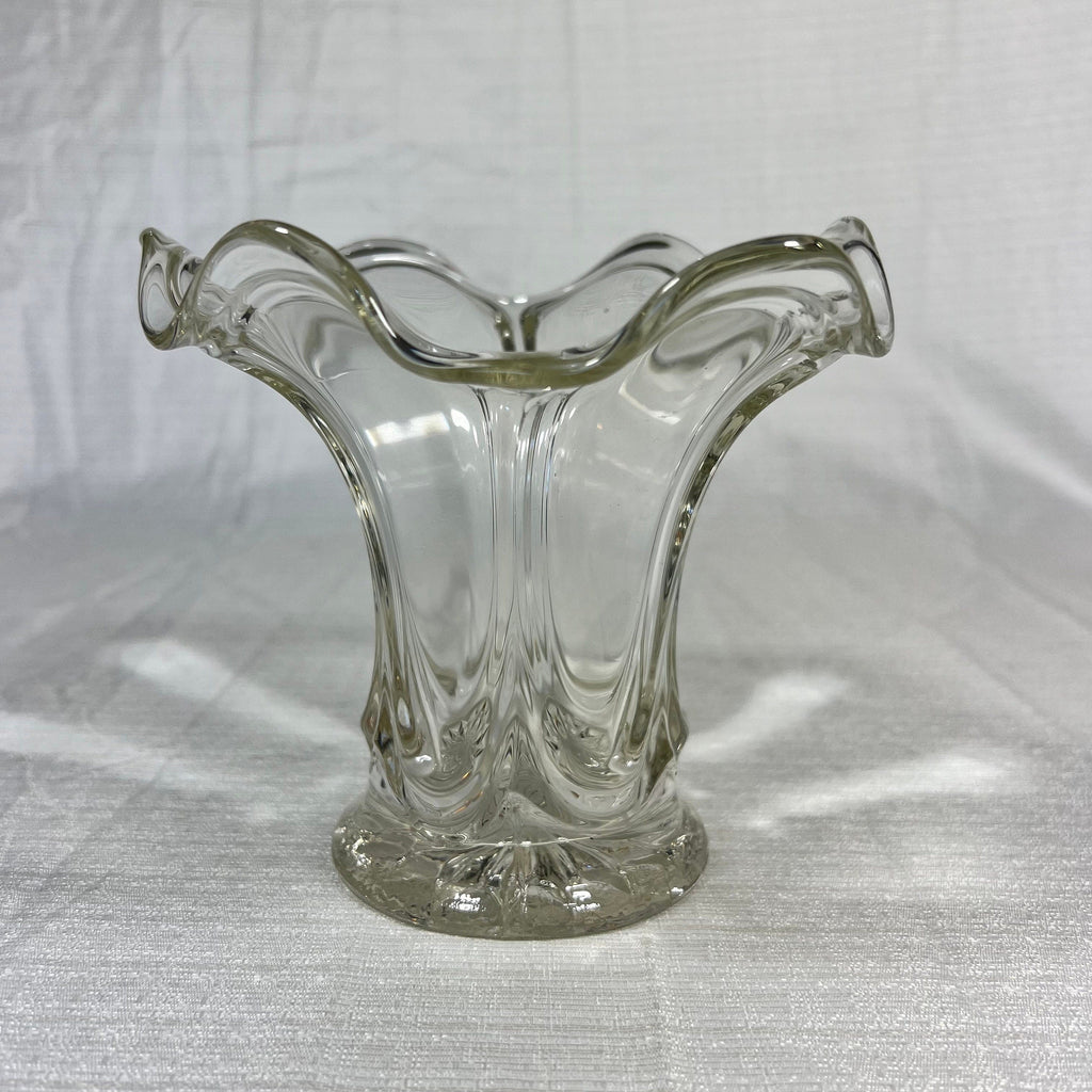 Vintage Heisey Glass Swung/Ruffled Crystal Vase
