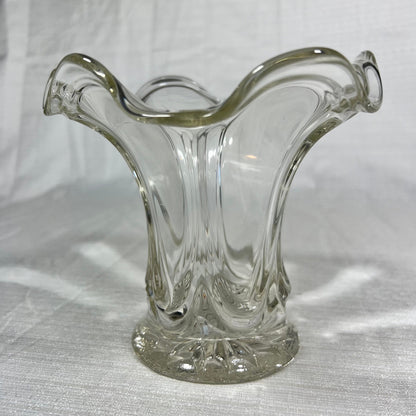 Vintage Heisey Glass Swung/Ruffled Crystal Vase