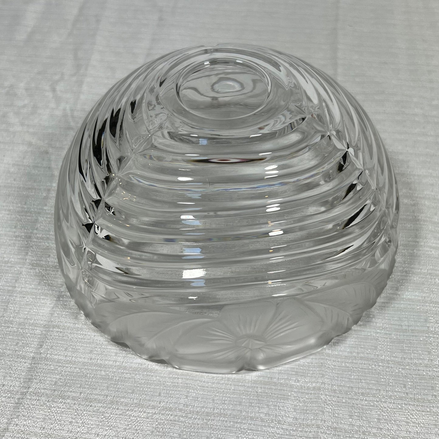 Crystal Clear Industries German Rose Petals Frosted Candy Dish