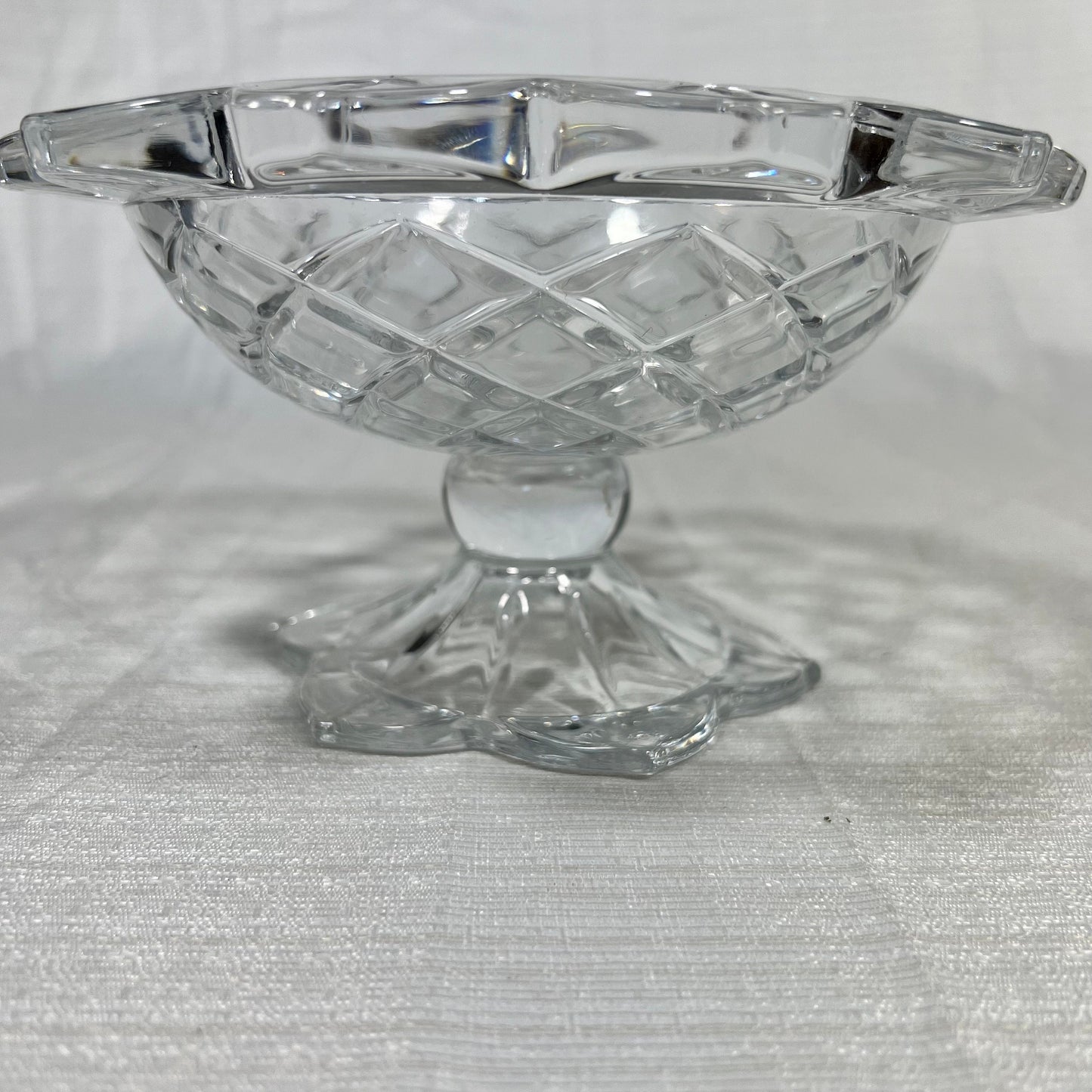 Vintage Polonia Crystal Pedestal Compote/Candy Bowl