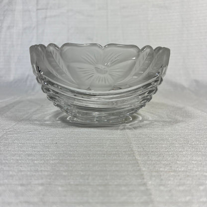 Crystal Clear Industries German Rose Petals Frosted Candy Dish