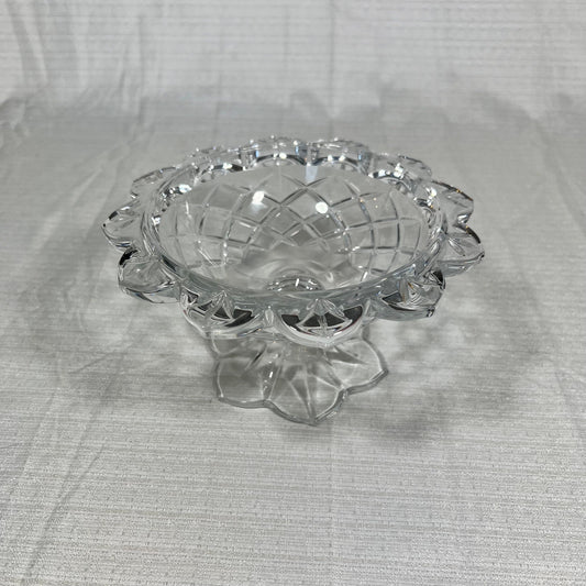 Vintage Polonia Crystal Pedestal Compote/Candy Bowl