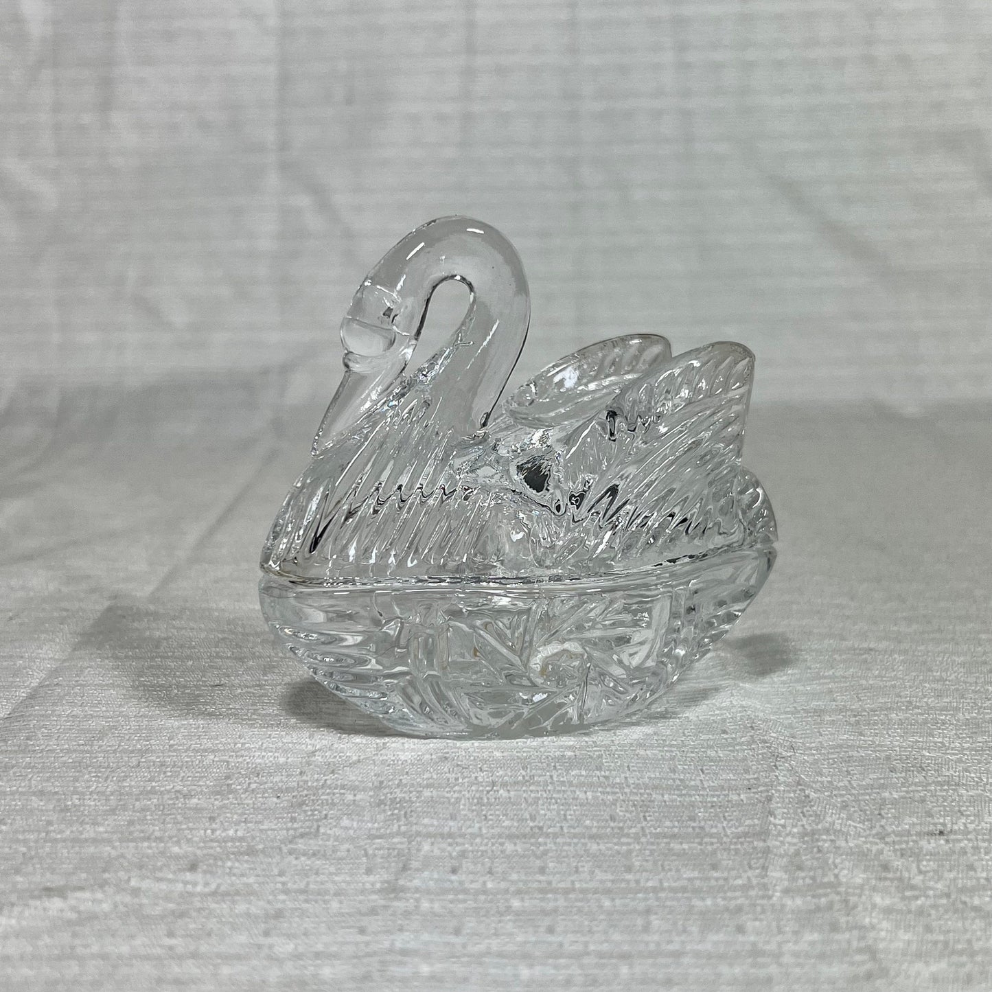 Crystal Clear Leaded Crystal Small Swan Trinket Dish