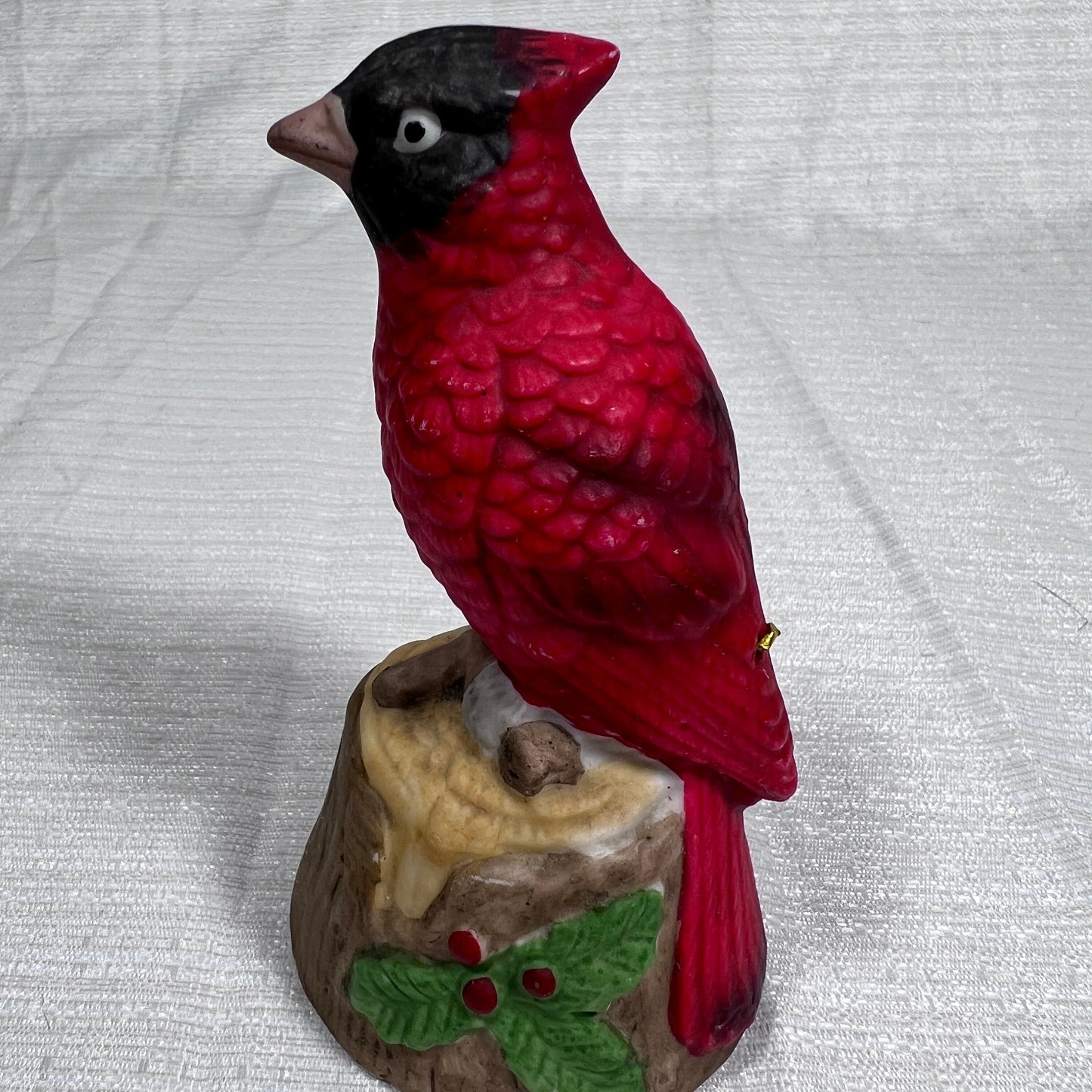 Vintage Jasco Cardinal and Holly Ceramic Bell