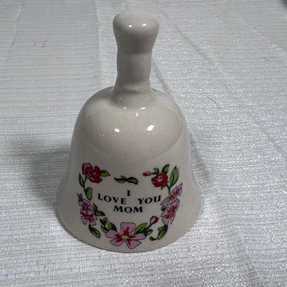 Vintage I Love You Mom Ceramic Bell