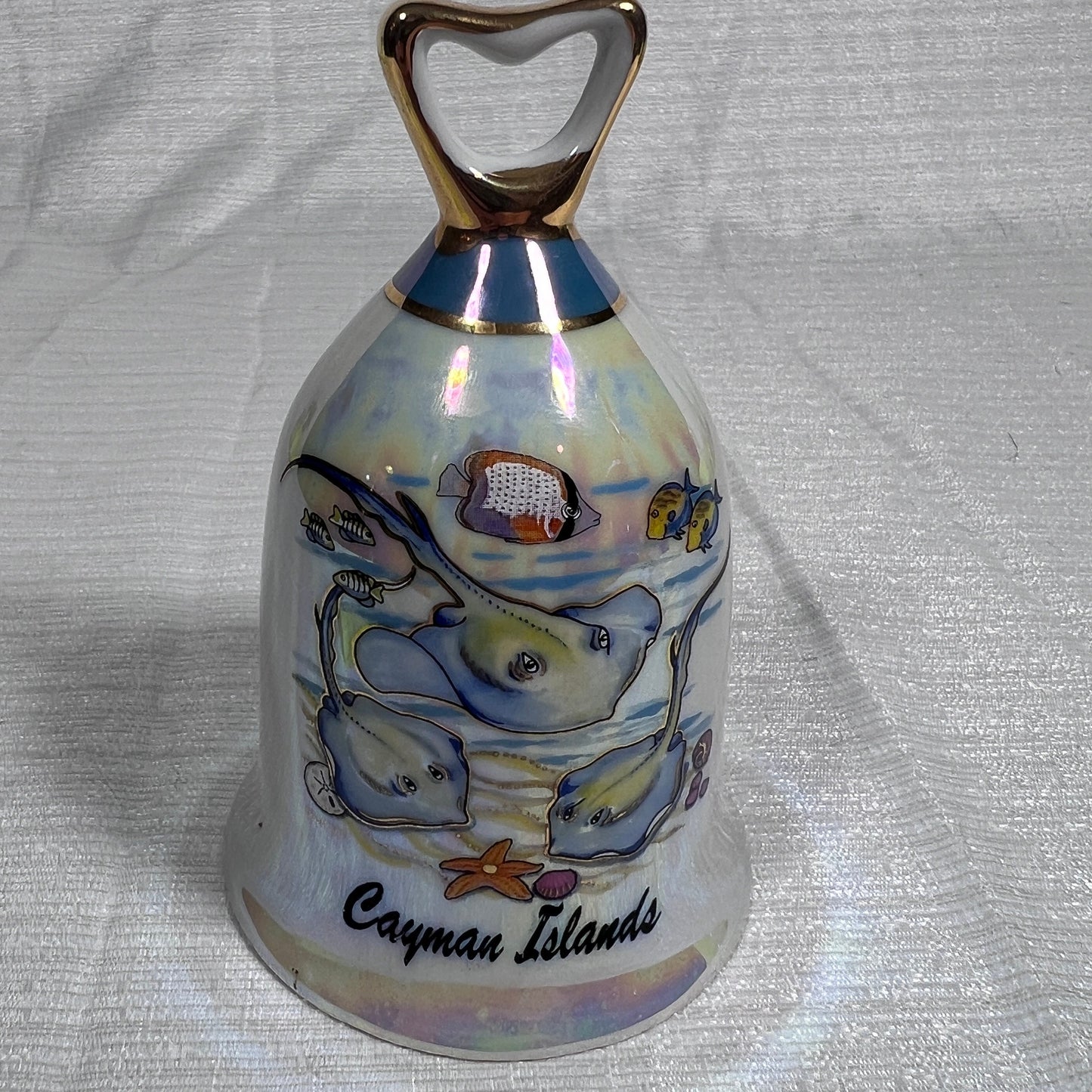 Vintage Iridescent Ceramic Stingray Cayman Islands Bell