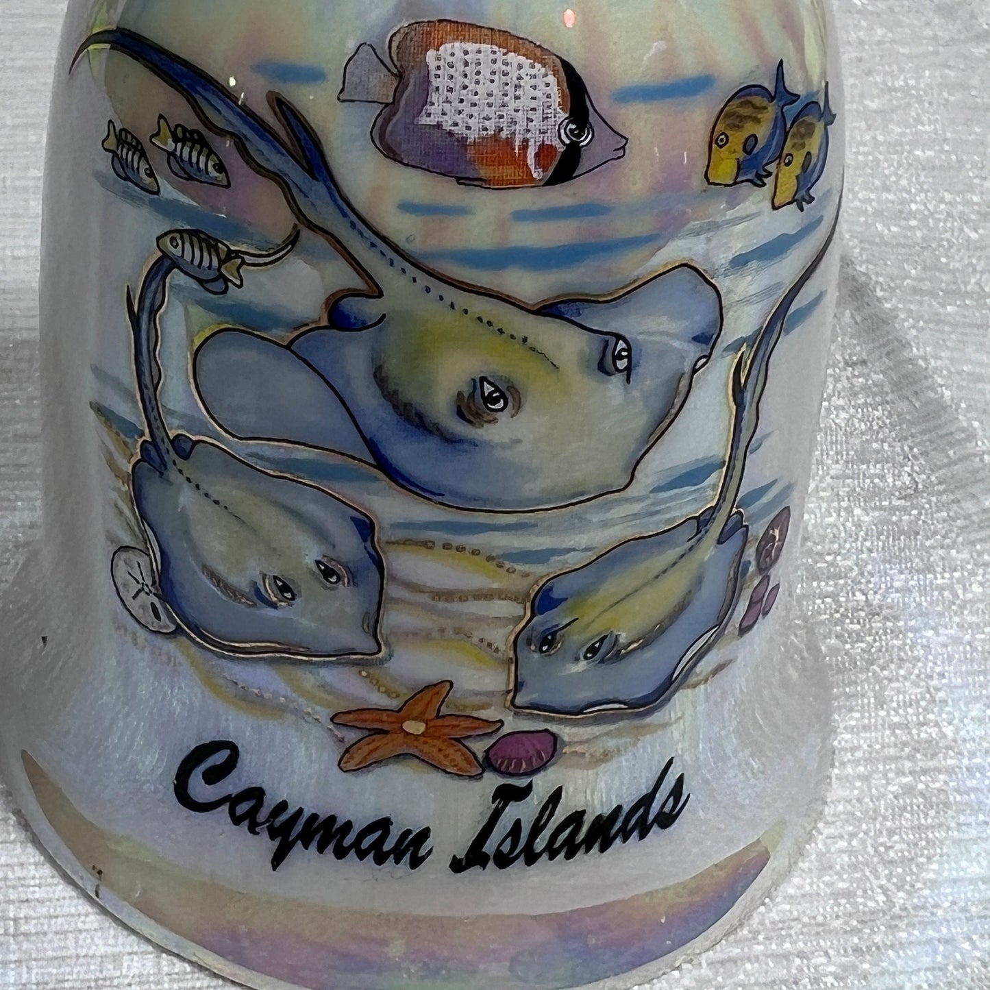 Vintage Iridescent Ceramic Stingray Cayman Islands Bell