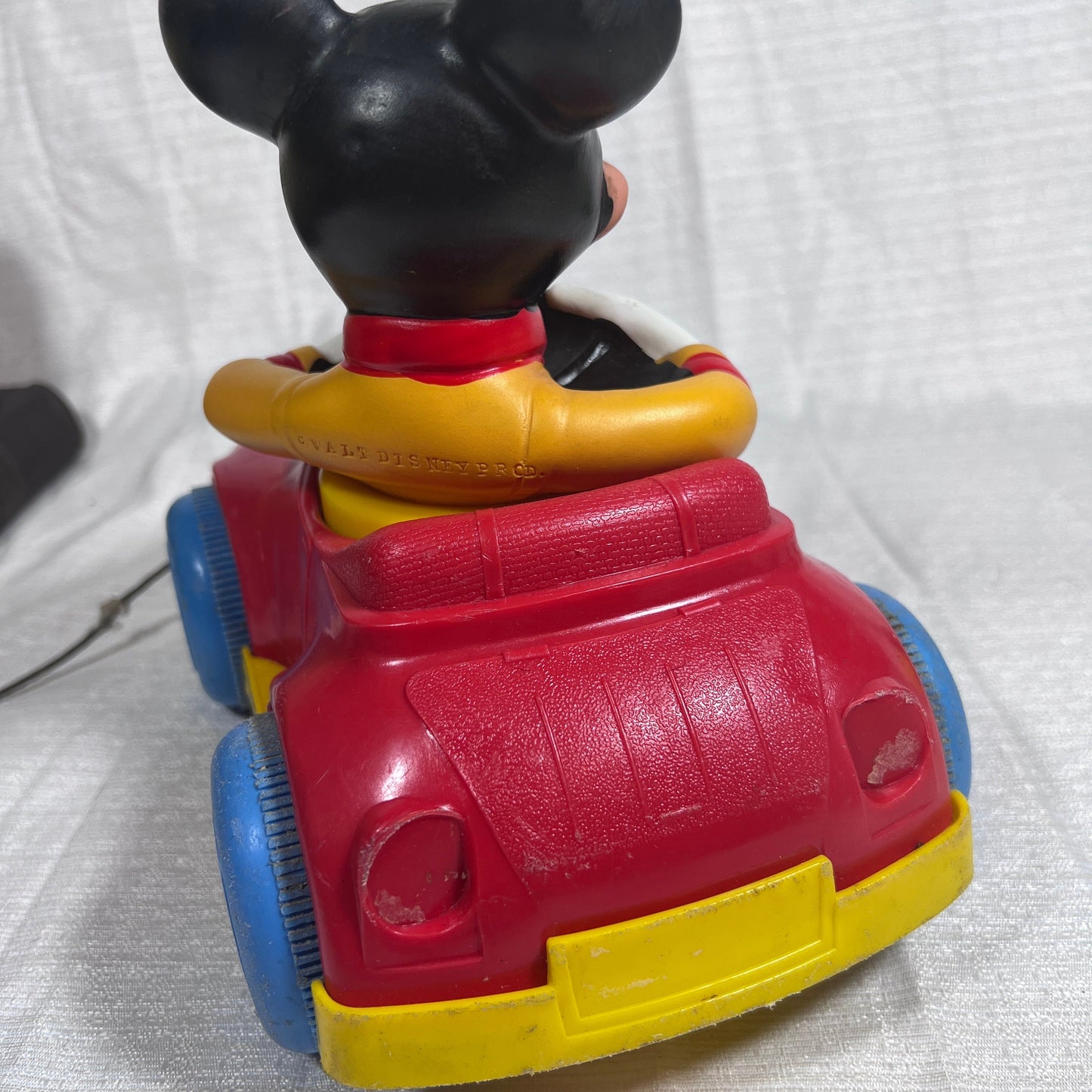 1973 Konner Bros. Pull Mees Mickey Mouse Car Pull Toy