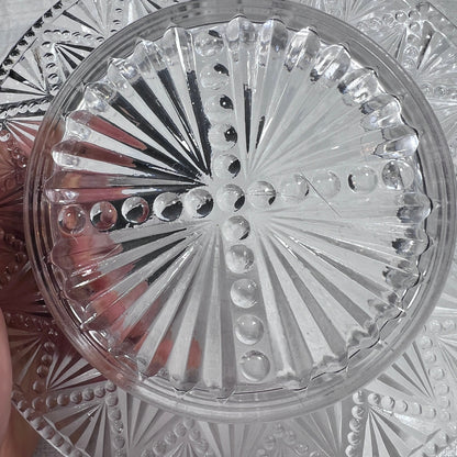 EAPG Art Deco Butter Bell Dish - a lot of chips on the inner rim of the dish, they're covered by the lid