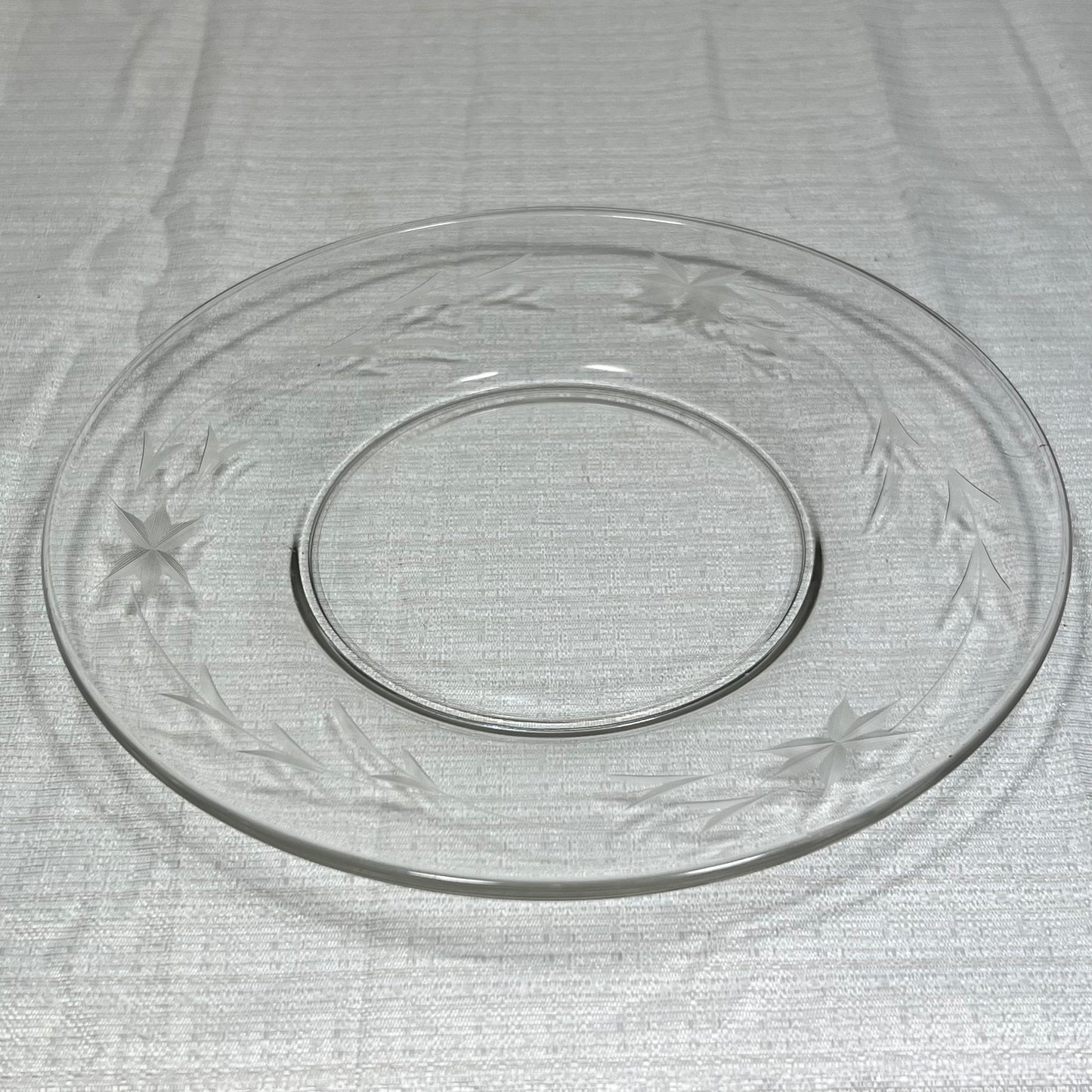 Vintage Etched Glass Salad Plate