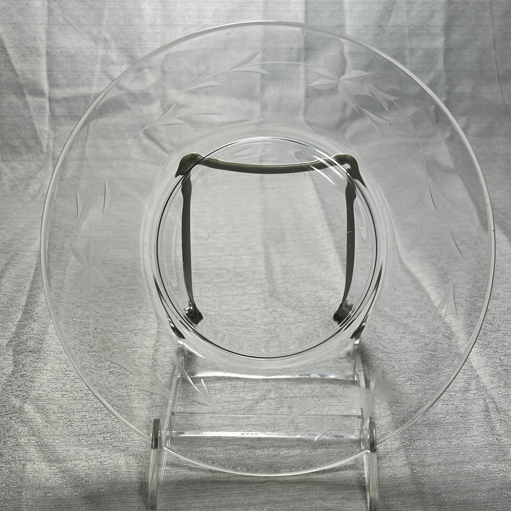 Vintage Etched Glass Salad Plate