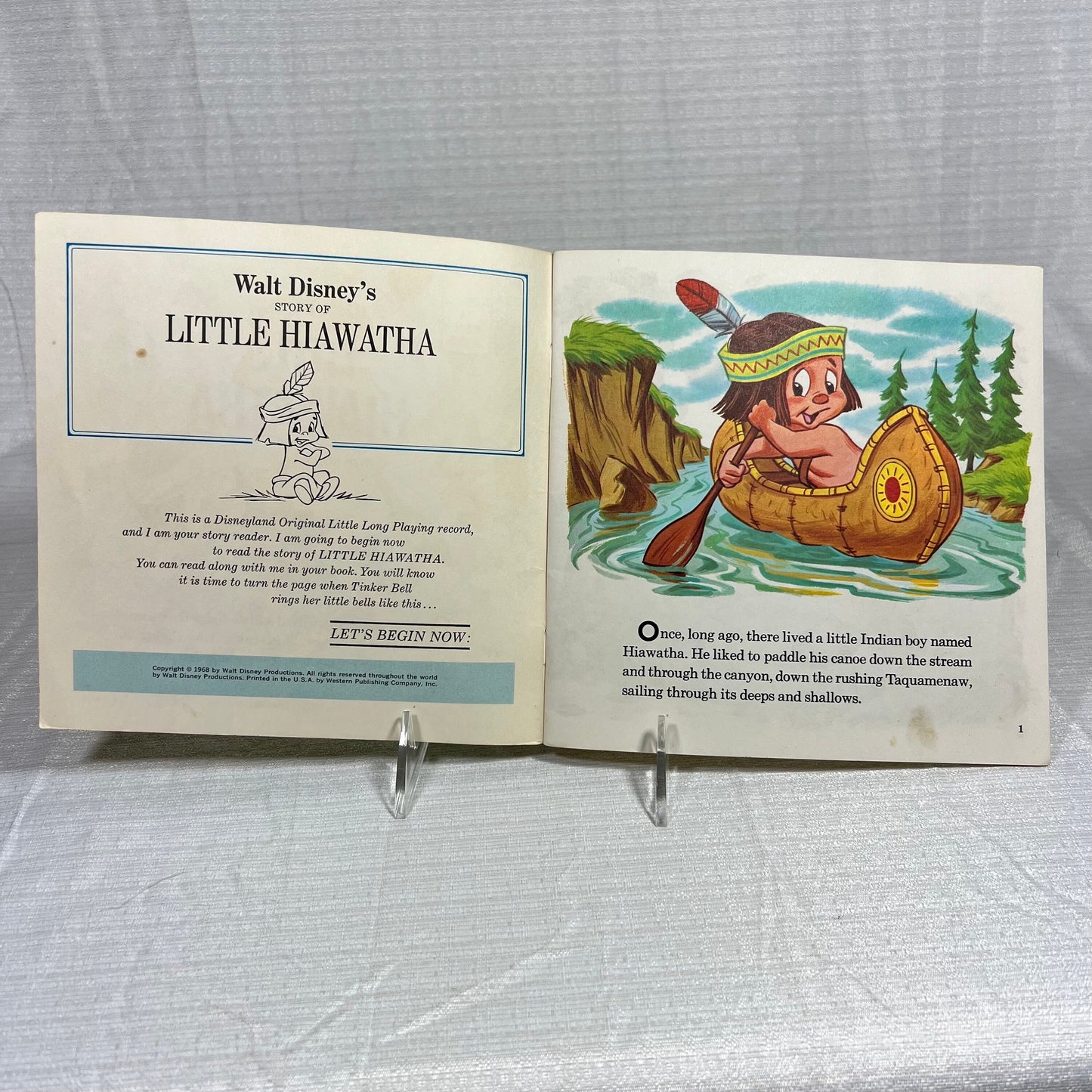 Walt Disney's Story of Little Hiawatha See Hear Read Record and Book Set - BOOK ONLY, no record