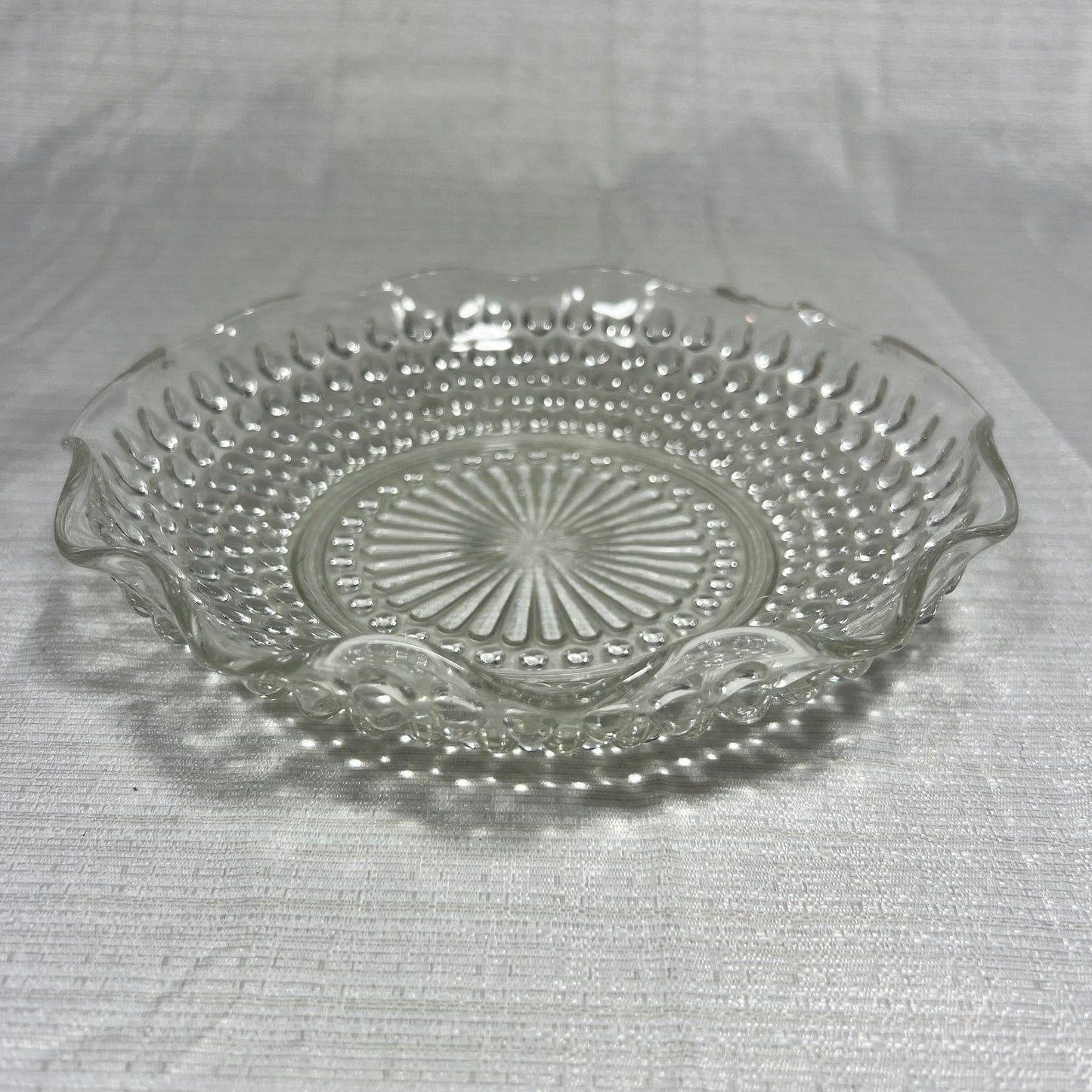 Anchor Hocking Hobnail Ruffle Edged Bowl - Large Chip