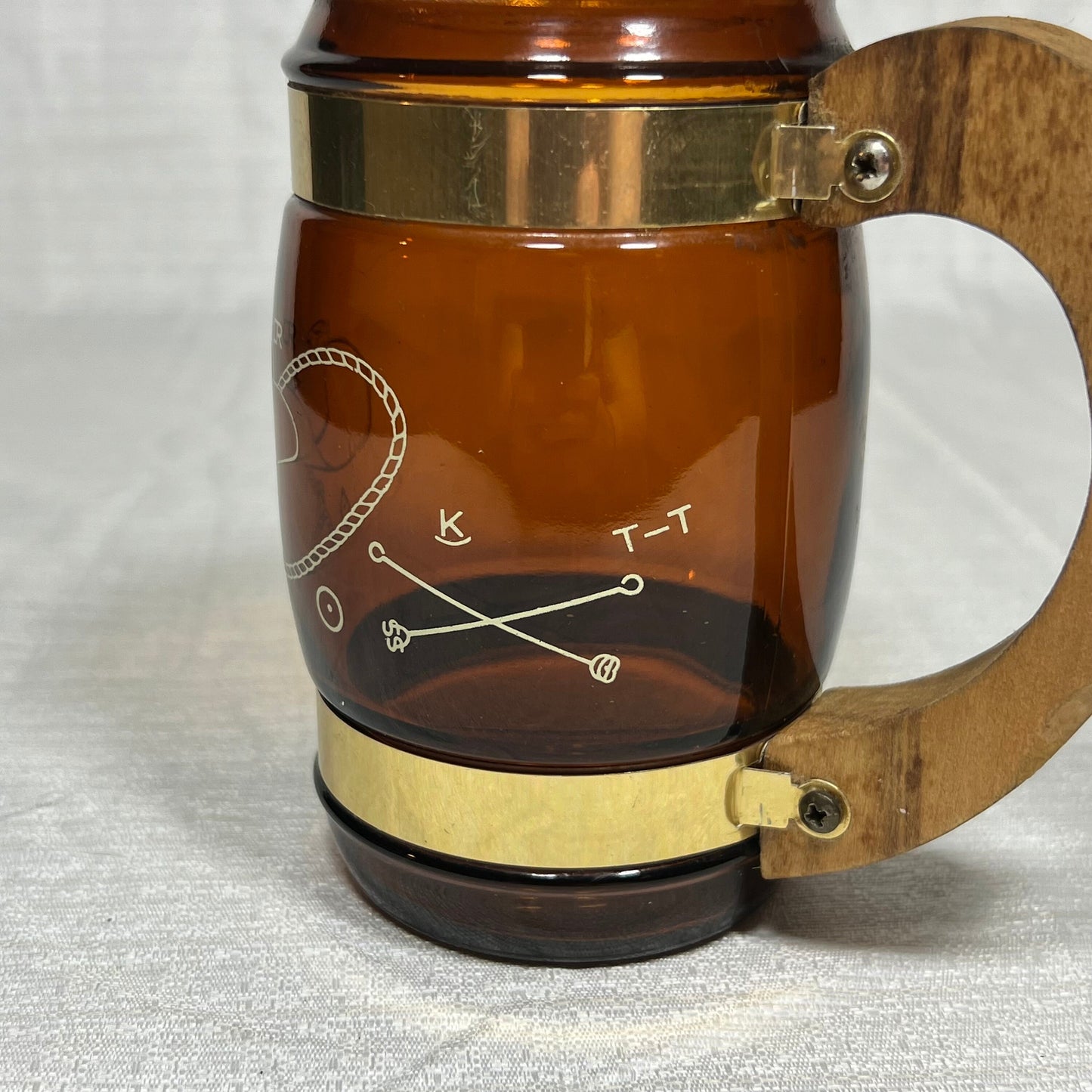 Siestaware Brown Cowboy Western Wood Handled Mug