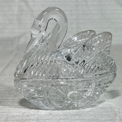 Crystal Clear Leaded Crystal Small Swan Trinket Dish